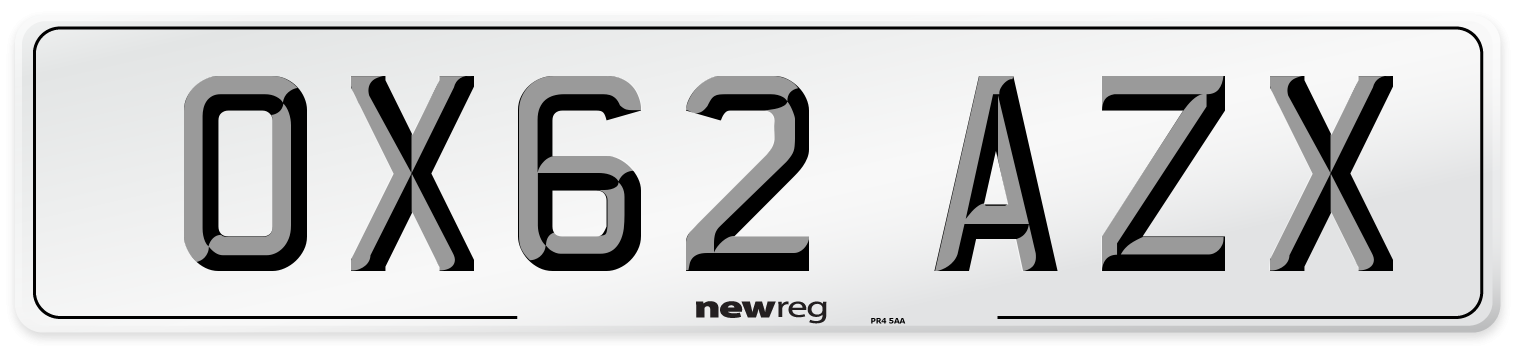 OX62 AZX Number Plate from New Reg